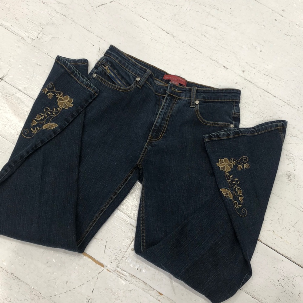 Vintage stretch jeans embroidery studs